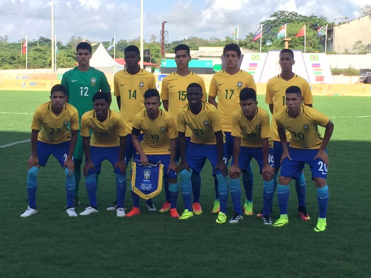 Palmeirense marca em vitória da Seleção Sub-17 na estreia de torneio na Índia