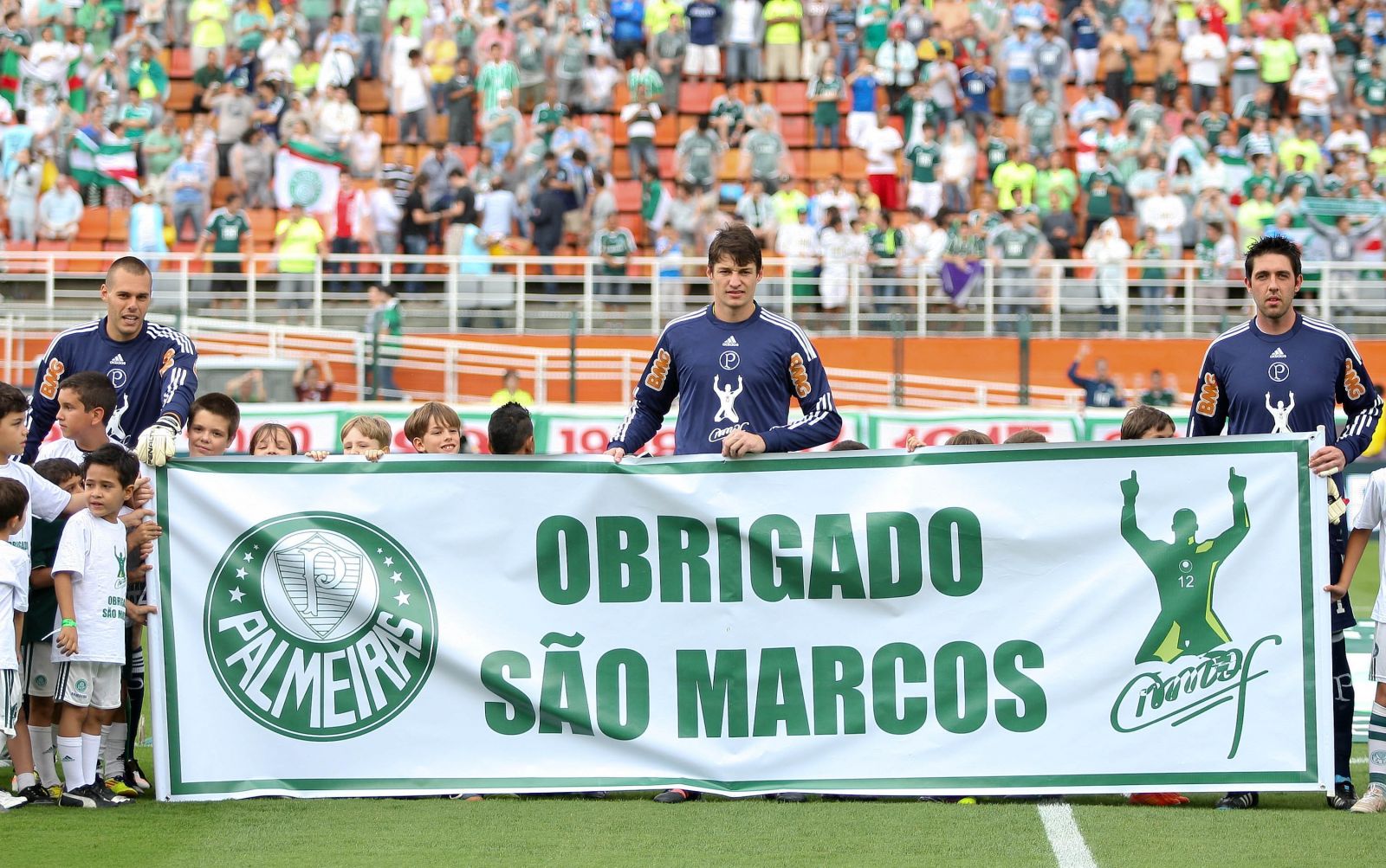 Cesar Greco/Ag. Palmeiras/Divulgação _ O ex-goleiro Marcos, ídolo alviverde, foi homenageado na partida