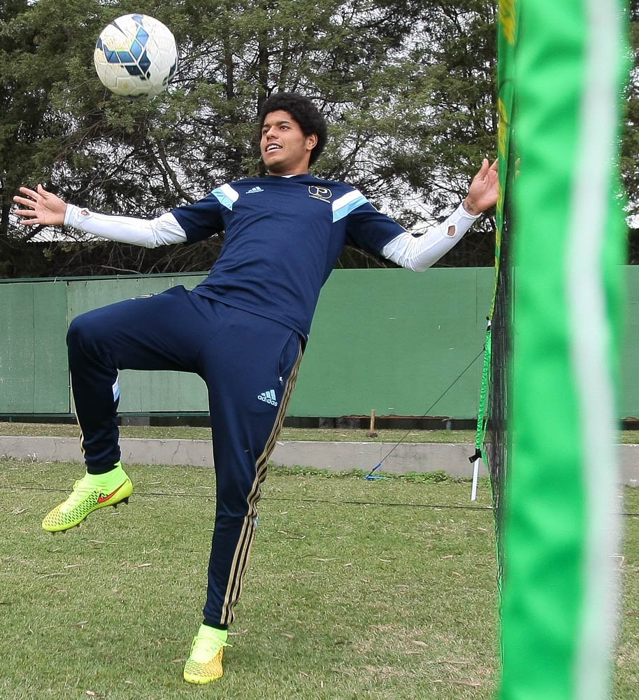 Cesar Greco/Ag. Palmeiras/Divulgação _ Leandro durante o fute-tênis realizado hoje