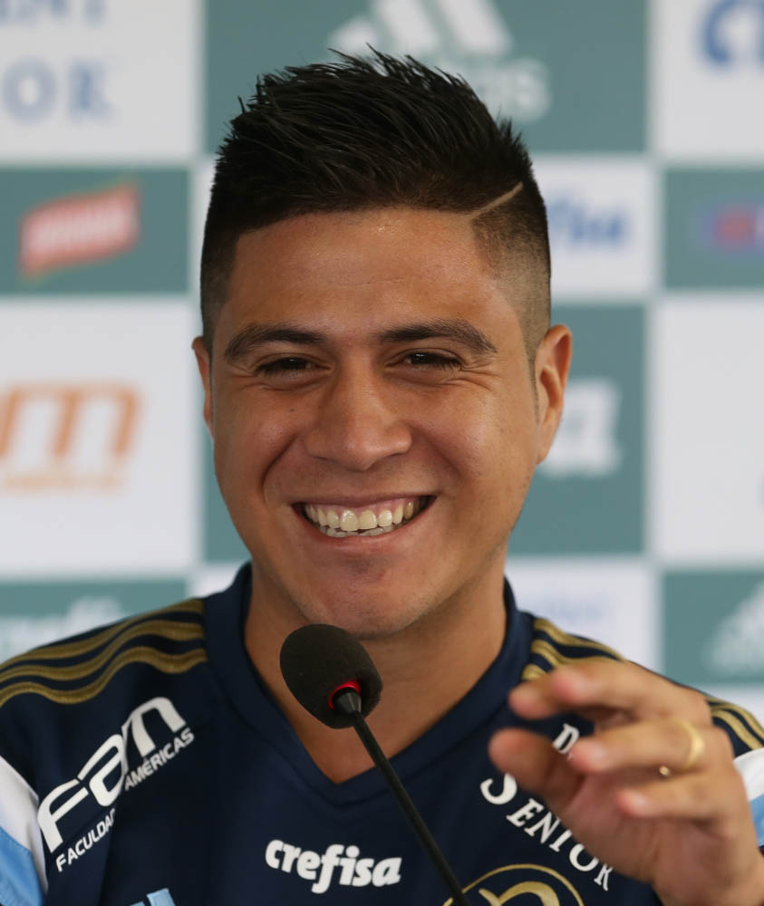 Cesar Greco/Ag.Palmeiras/Divulgação _ No Verdão desde 2014, o atacante já atuou 34 vezes pelo palestra e tem 8 gols anotados