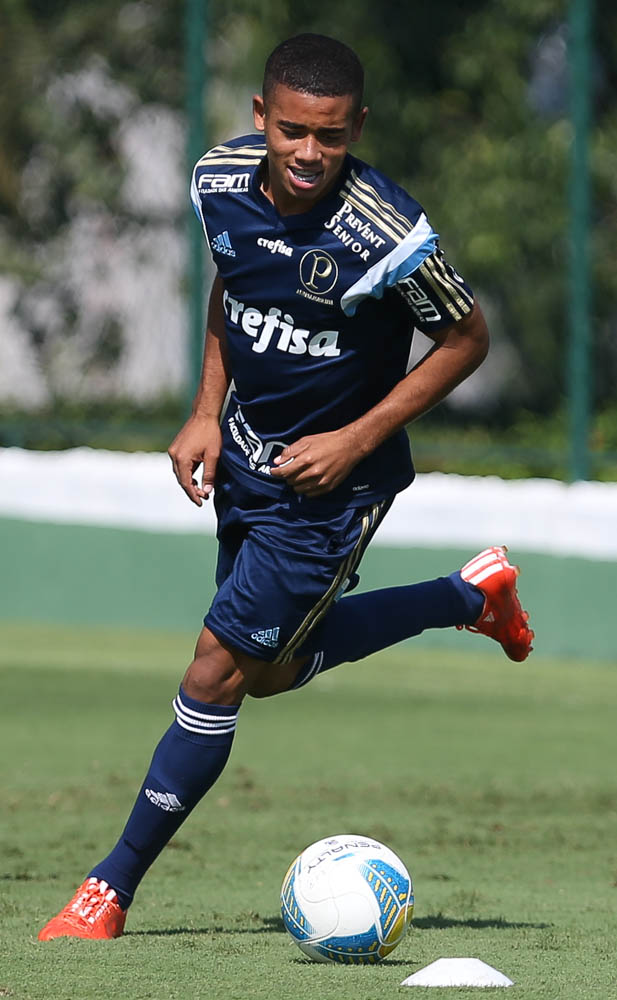 Cesar Greco/Ag. Palmeiras/Divulgação _ O atacante Gabriel Jesus voltou da Seleção Sub-20 e participou do treino desta manhã (18) 