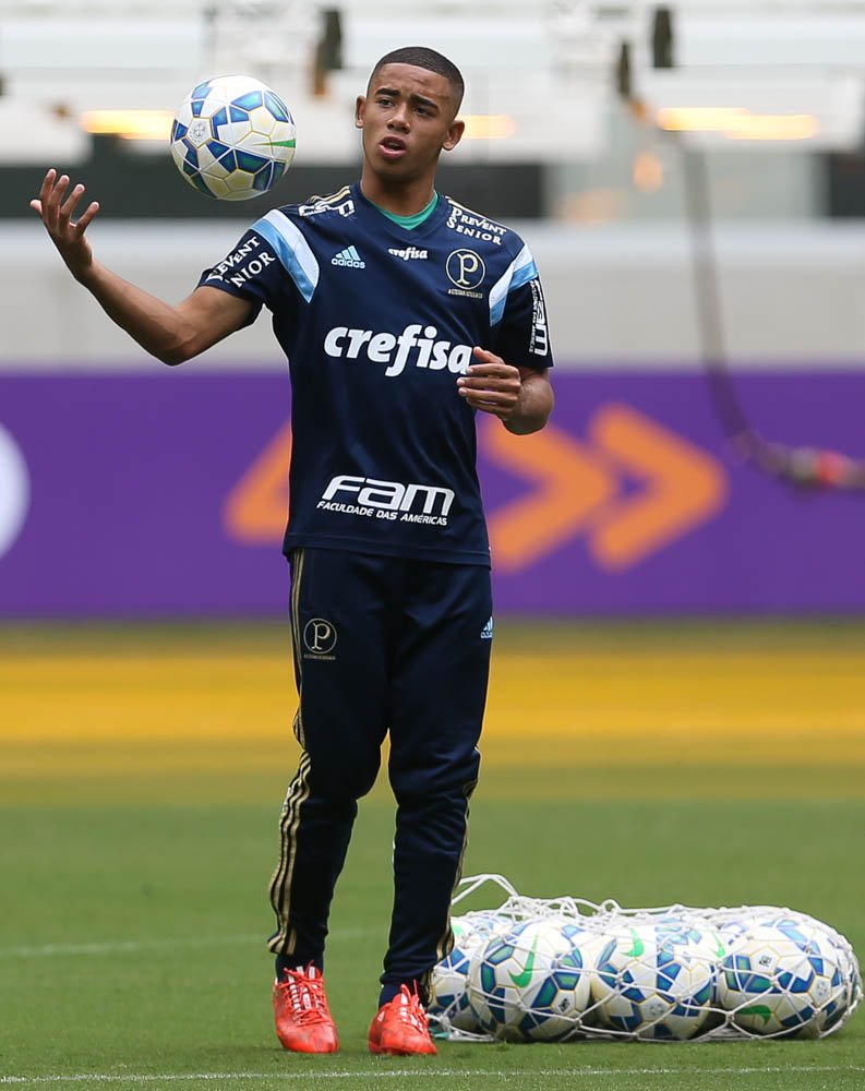 Cesar Greco/Ag. Palmeiras/Divulgação _ Gabriel Jesus deve ser titular neste sábado (08), contra o Atlético-MG