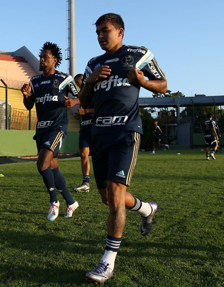 Cesar Greco/Ag.Palmeiras/Divulgação_Elenco do Verdão treinou no palco da partida diante do River Plate-URU