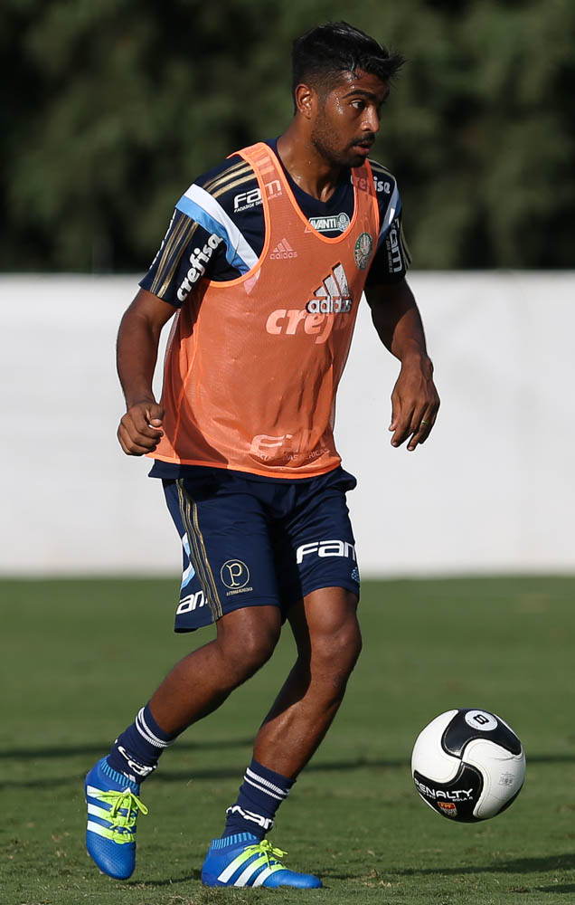 Cesar Greco/Ag.Palmeiras/Divulgação_Thiago Santos treinou e tem chance de jogar no domingo (03)