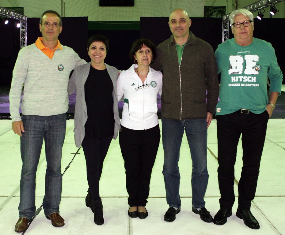 Fabio Menotti/Ag. Palmeiras/Divulgação _ Os vice-presidentes do Verdão acompanharam de perto o evento, sediado pela nova estrutura do ginásio palestrino