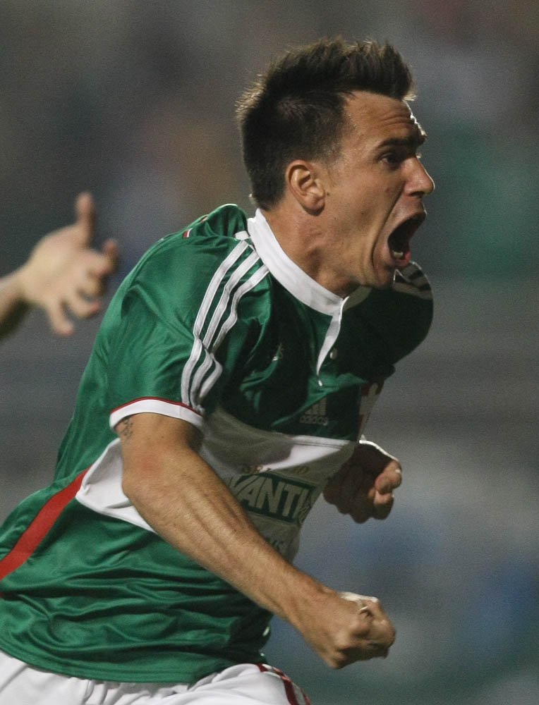 Cesar Greco/Ag. Palmeiras/Divulgação _ Mouche anotou seu primeiro gol com a camisa alviverde no Brasileirão