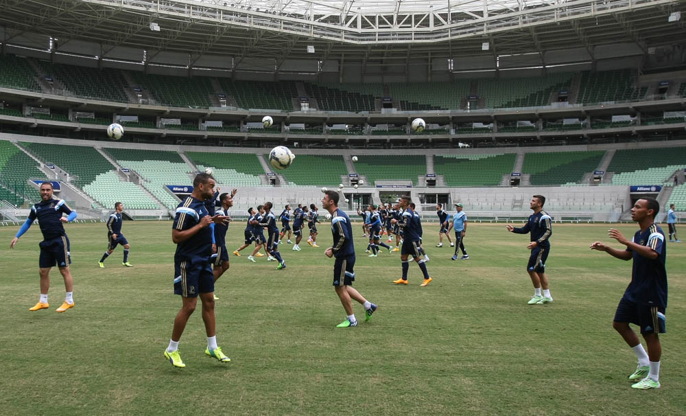 Cesar Greco/Ag. Palmeiras/Divulgação _ O treino desta sexta-feira (5) contou com jogadas de muita movimentação e planejamento tático