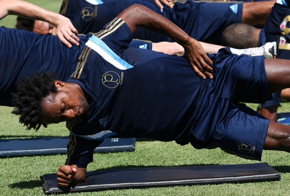 Cesar Greco/Ag. Palmeiras/Divulgação _ O atleta participou do treino físico realizado nesta tarde na Academia de Futebol