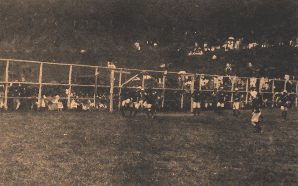 Divulgação _ O primeiro gol do Palestra Italia marcado pelo zagueiro Bianco, de pênalti, no jogo contra o Savoia 