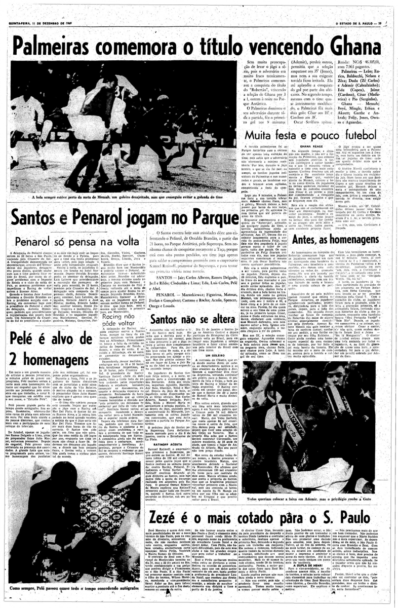 Divulgação _ Entre dezembro de 1969 e março de 2006 o Verdão ficou expressivos 55 jogos sem perder e quase 37 anos apenas com vitórias e empates