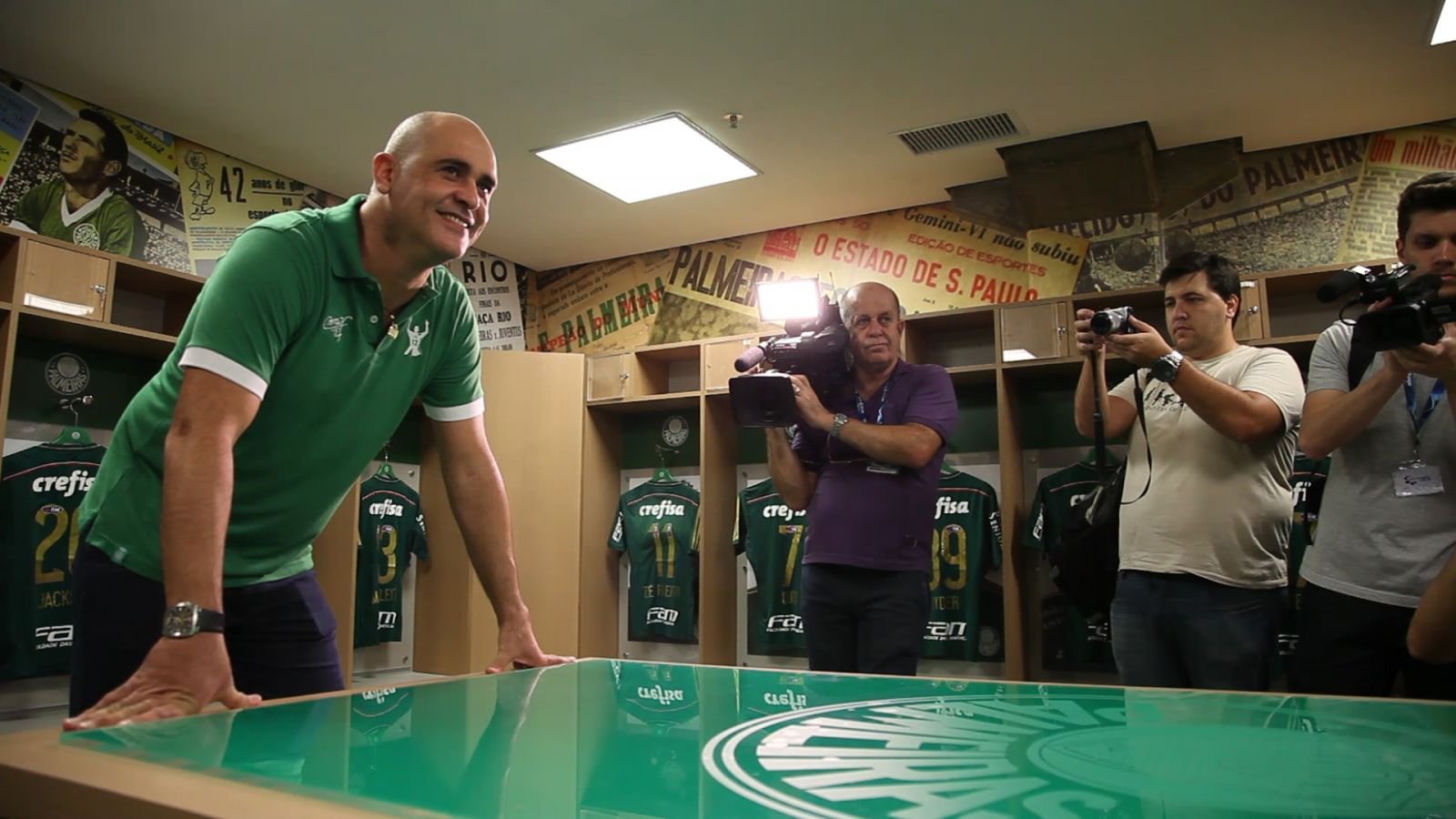 Cesar Greco/Ag.Palmeiras/Divulgação _ Marcos apresentou as instalações do Allianz Parque para os jornalistas da mesma forma que serão mostradas para os visitantes palmeirenses