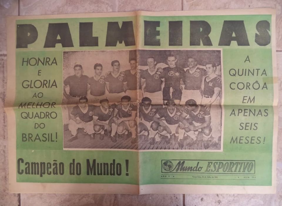 Página do jornal Mundo Esportivo