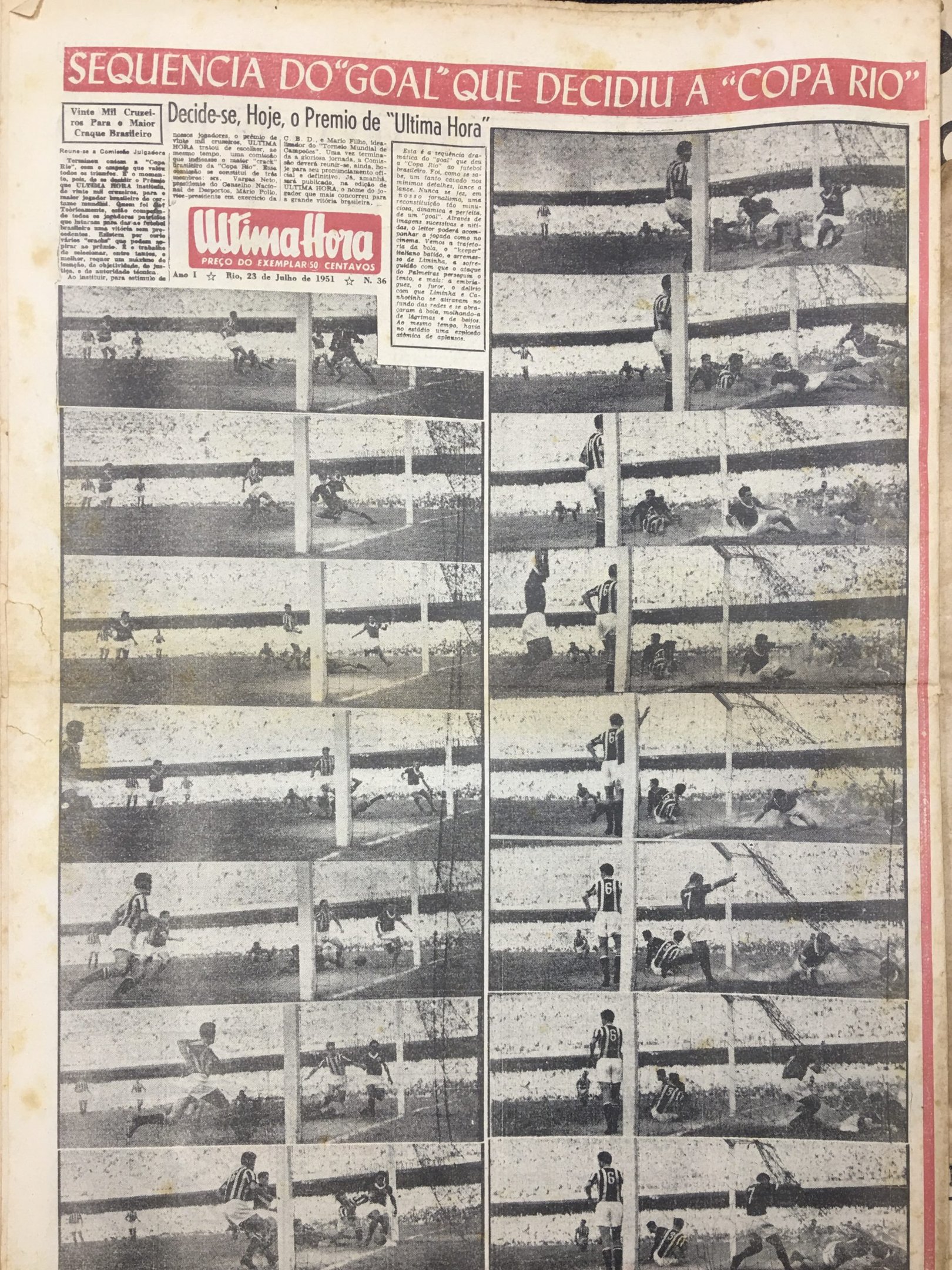 Página do jornal Ultima Hora