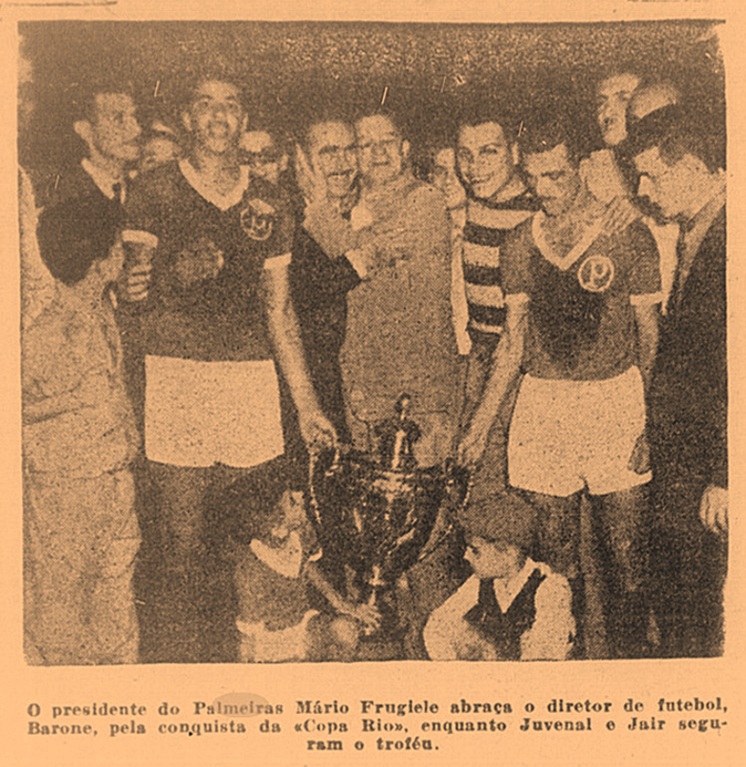 Campeão da Copa Rio, 1951.  Palmeiras campeão mundial, Futebol