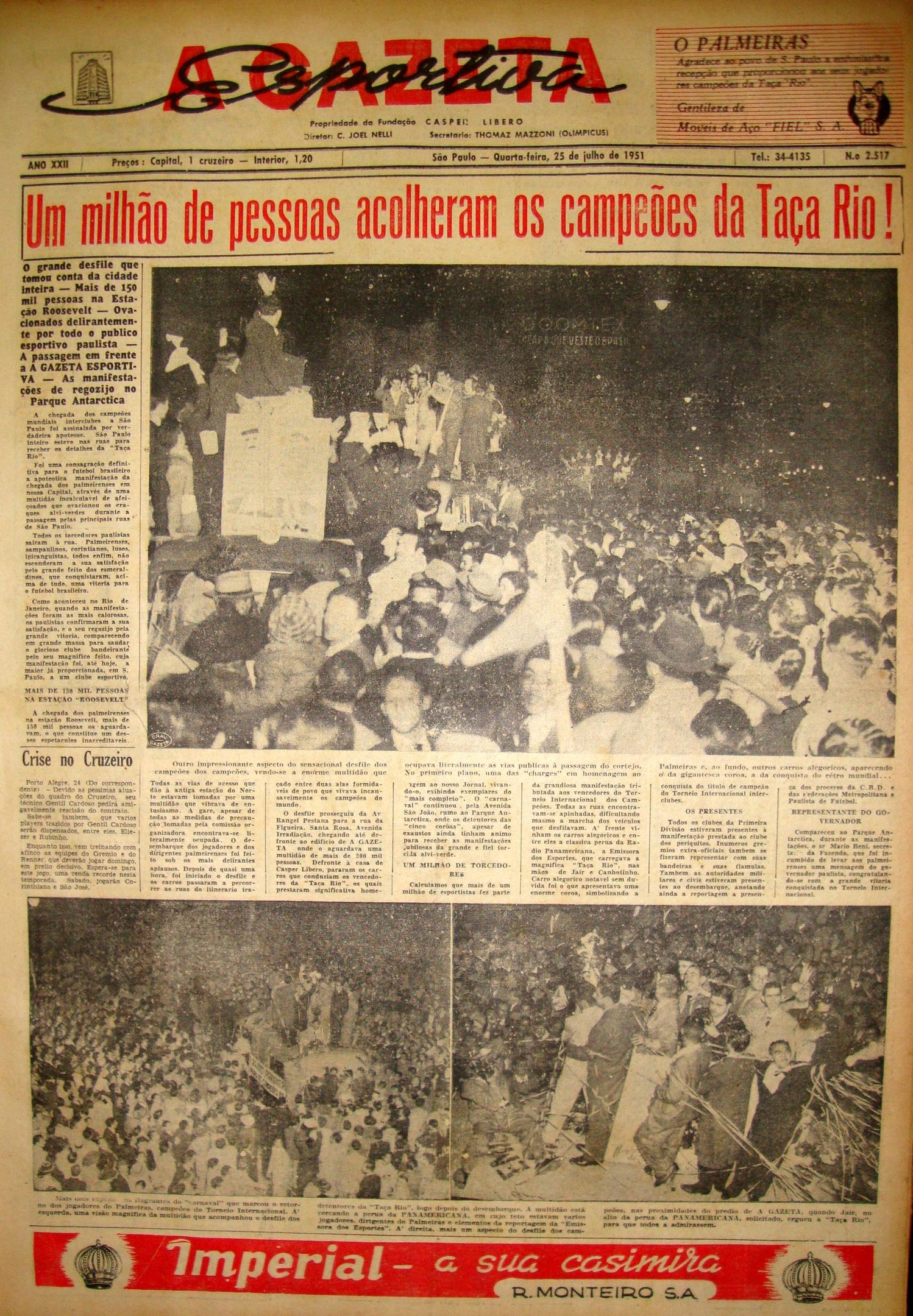 Página do jornal A Gazeta Esportiva