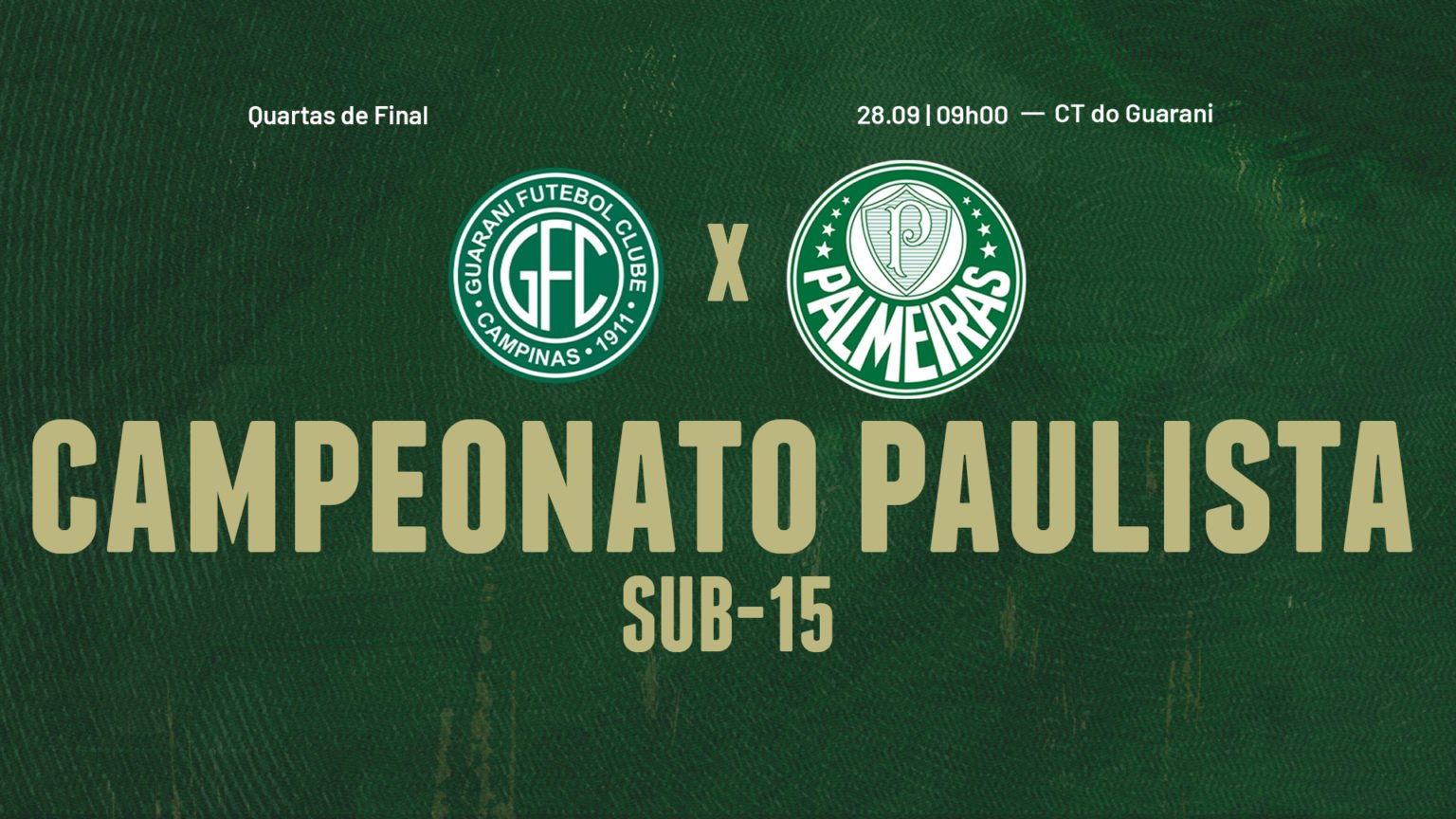 Sub-15 do Alviverde visita Guarani no jogo de ida das quartas do ...